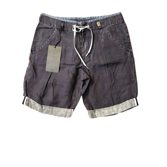 Richmond Cuffed Dark Wash Blue Denim Drawstring Shorts Sz 42 NWT - Picture 2 of 14